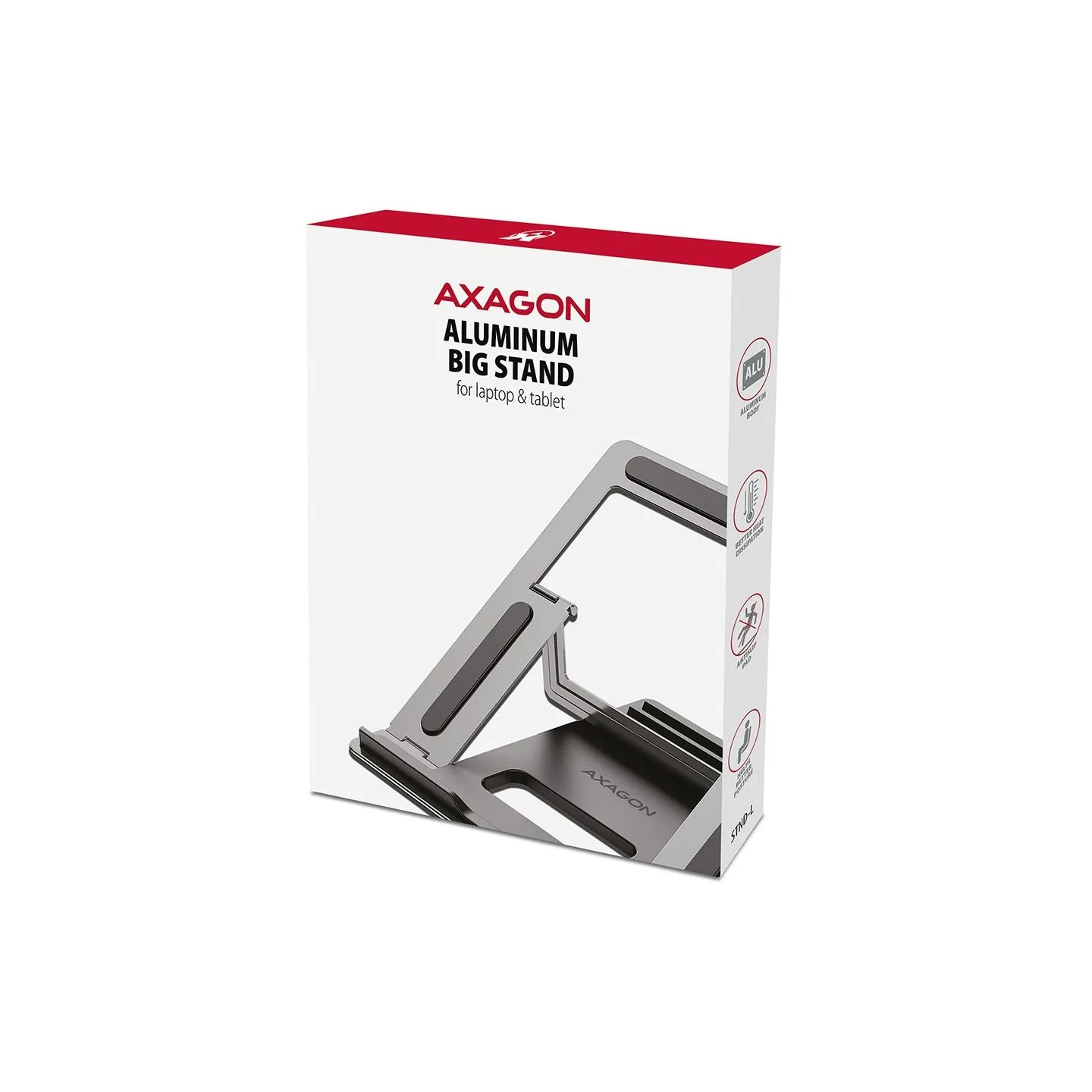 Axagon Stand for 10" - 16" laptops, 4 adjustable angles STND-L ALU