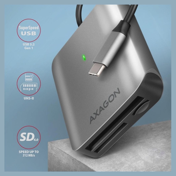 Axagon CRE-S3C, USB-C 3 .2 GEN 1 external card
