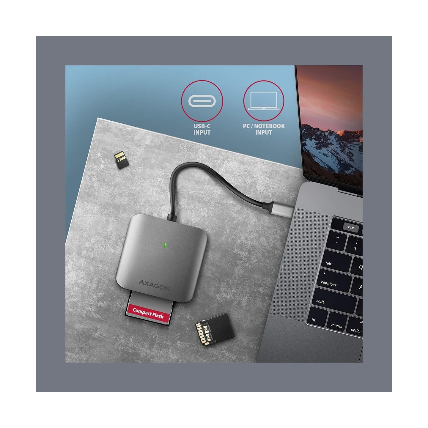 Axagon CRE-S3C, USB-C 3 .2 GEN 1 external card