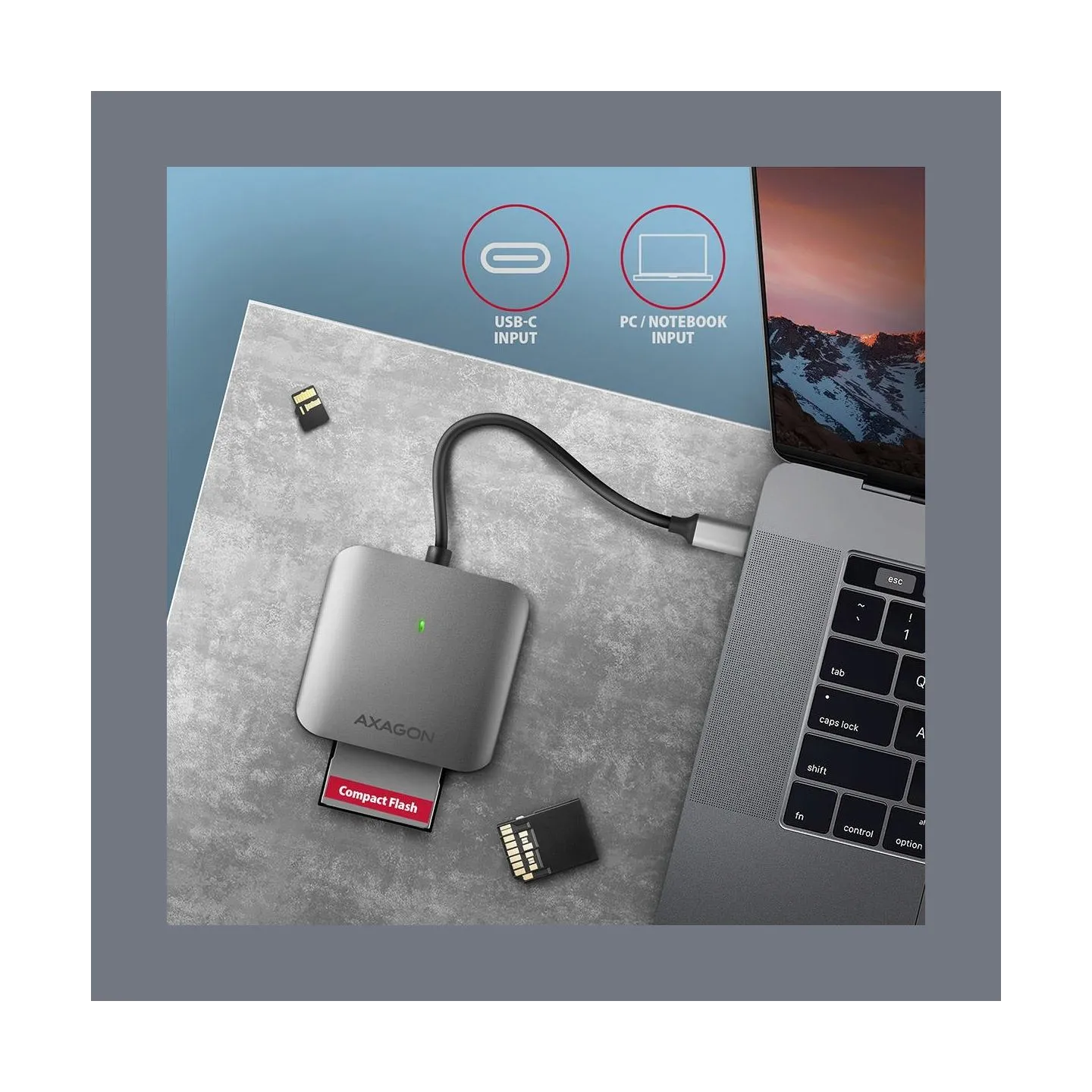 Axagon CRE-S3C, USB-C 3 .2 GEN 1 external card