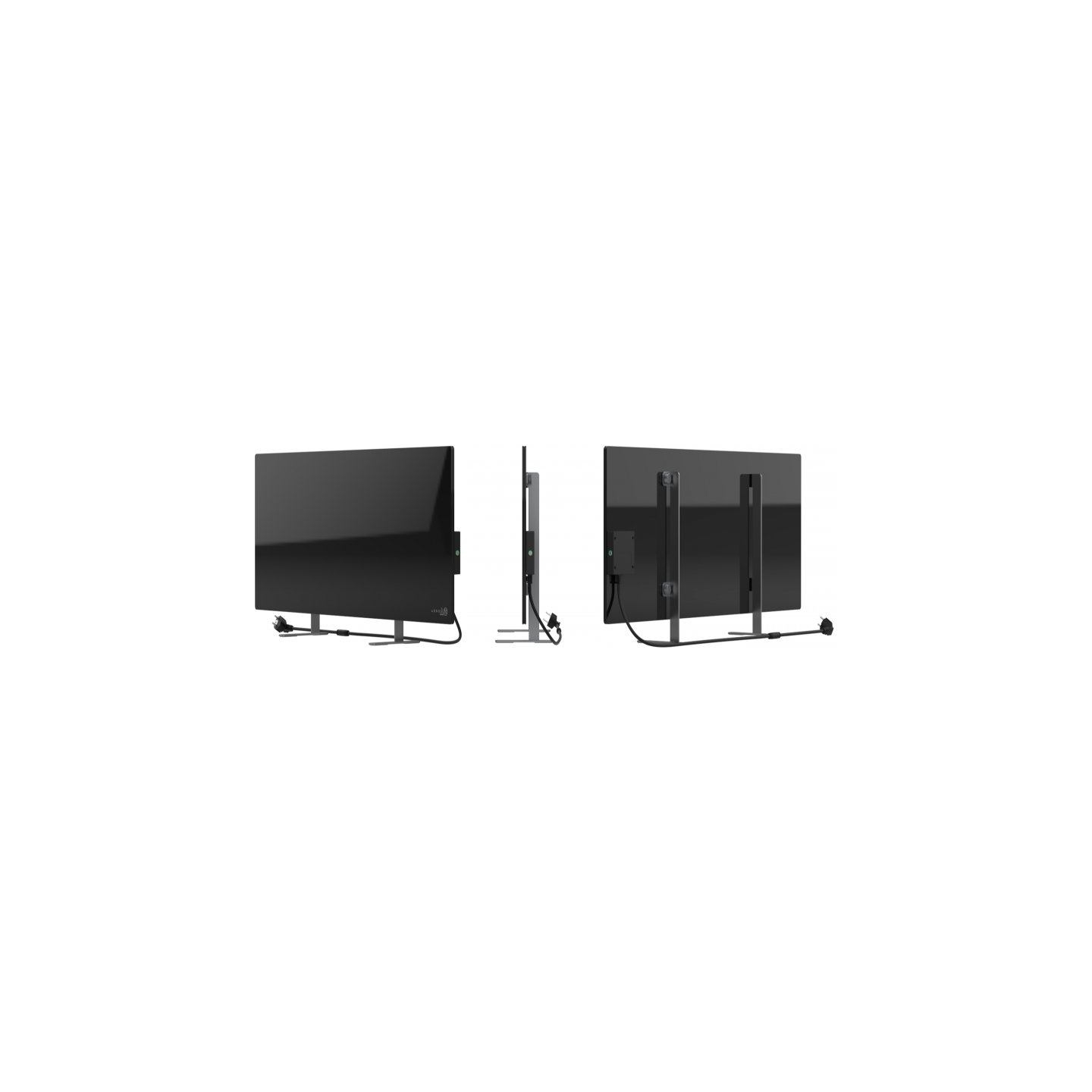 Aeno Premium Eco Smart Heater, 700W, Tempered glass, Infrared+convection heating type, Plug type: Europe (E/F type), BLACK