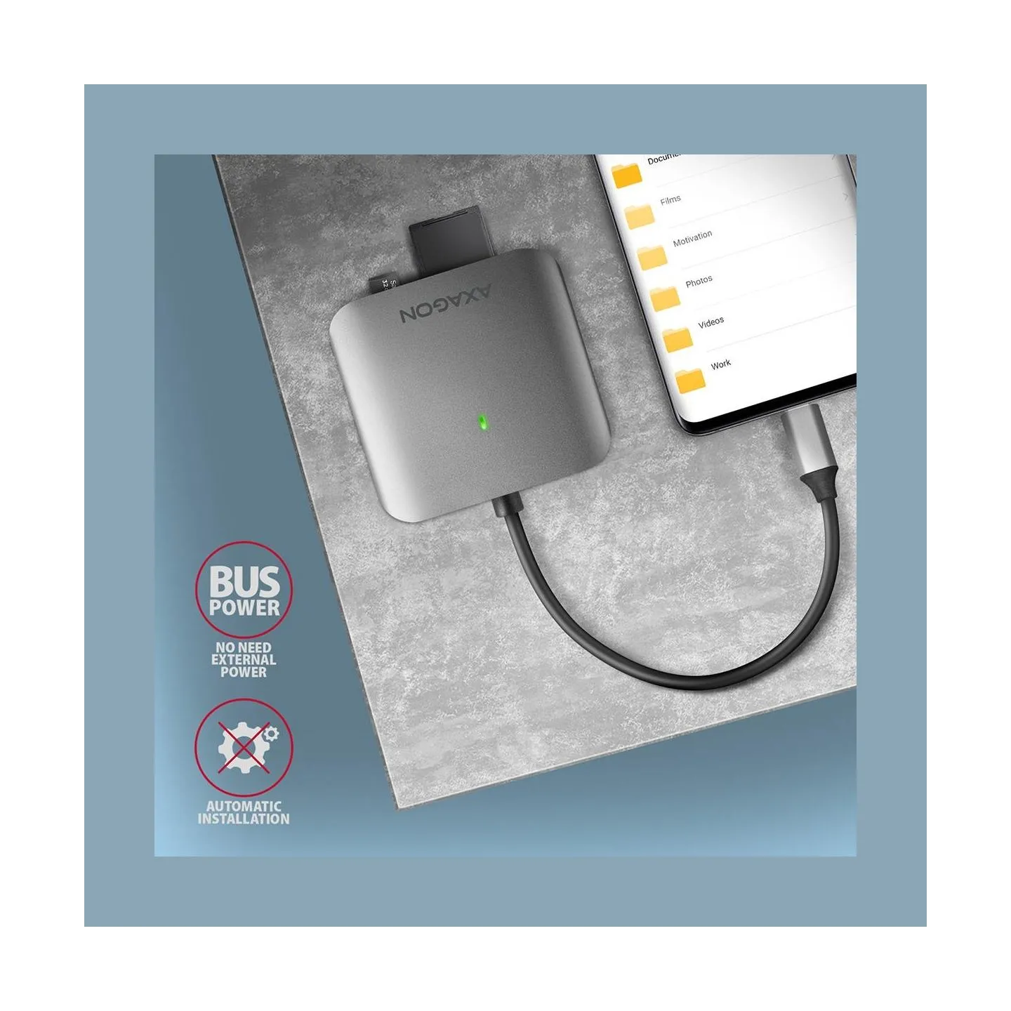 Axagon CRE-S3C, USB-C 3 .2 GEN 1 external card