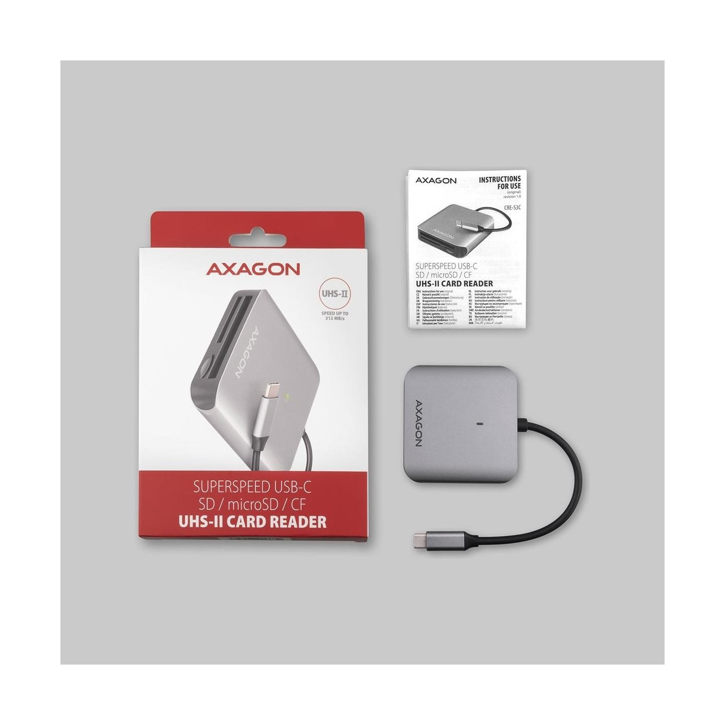 Axagon CRE-S3C, USB-C 3 .2 GEN 1 external card