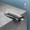 Axagon CRE-SAC External USB 3.2 Gen1 Type-C+Type-A 2-slot SD/microSD