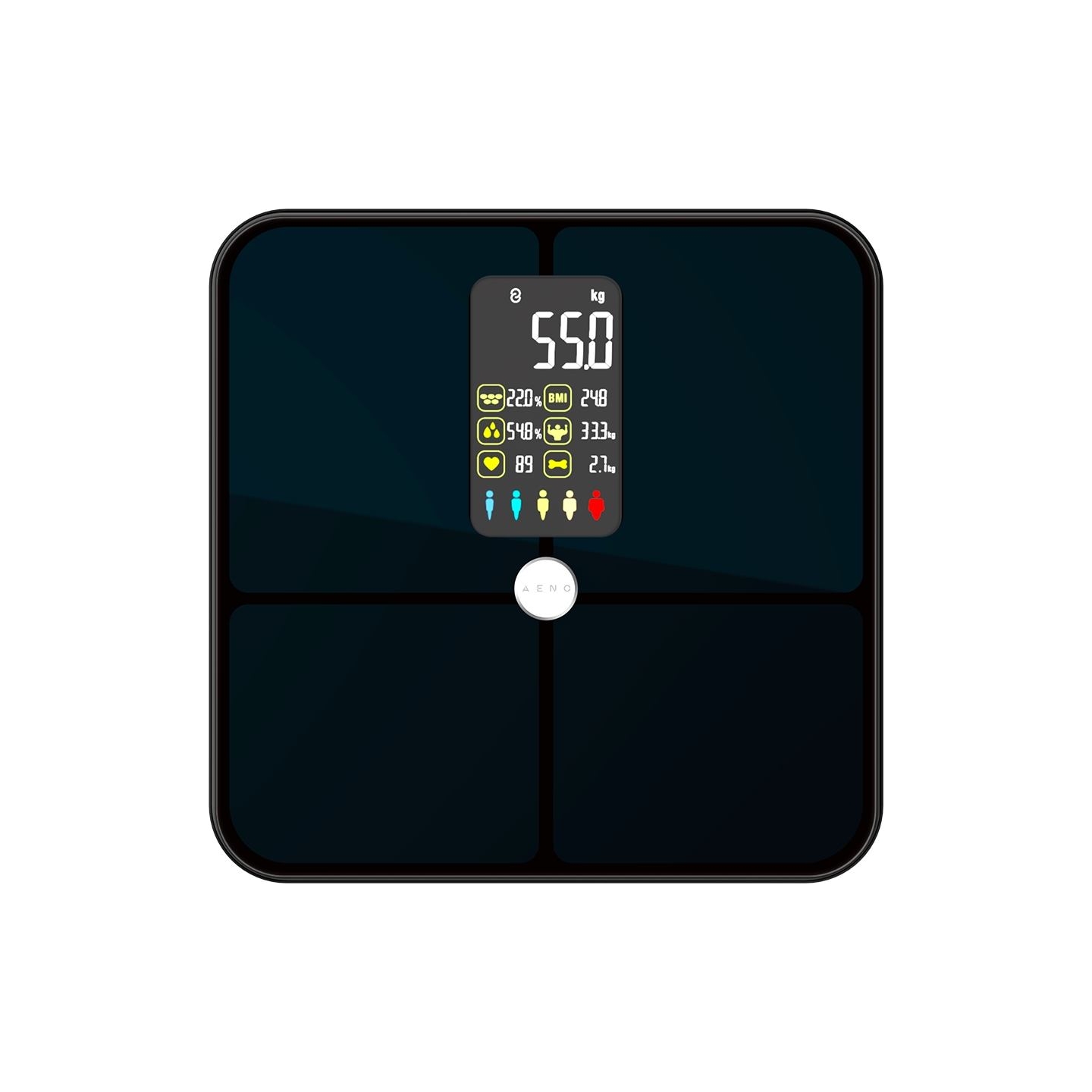 Aeno Smart Body scales BS2S, 16 body metrics, up to 180kg, colorful display