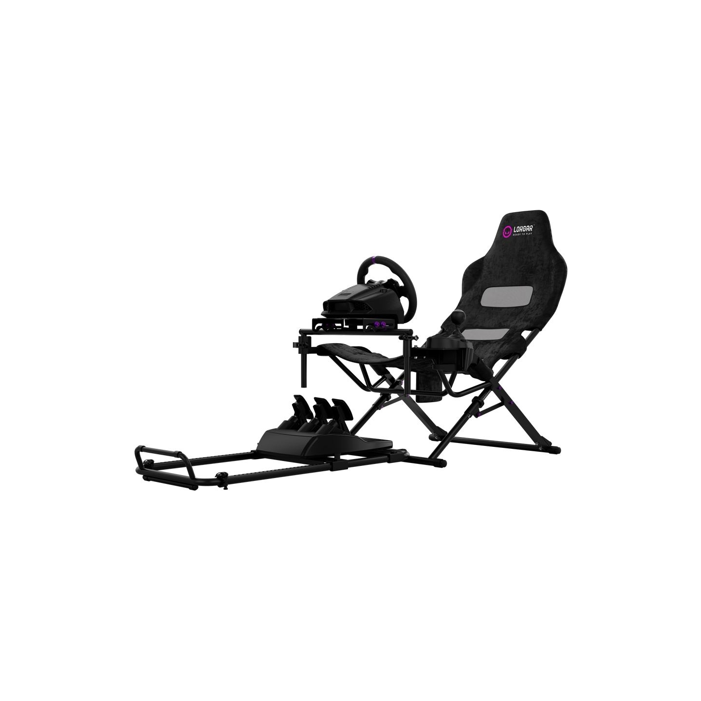 Lorgar FLEX RAF1, Sim Racing Cockpit Advanced, Foldable, 150x72x113 cm-playing, 38x72x126cm-folded, Black