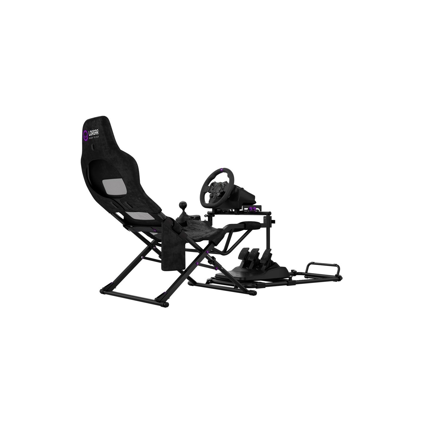 Lorgar FLEX RAF1, Sim Racing Cockpit Advanced, Foldable, 150x72x113 cm-playing, 38x72x126cm-folded, Black