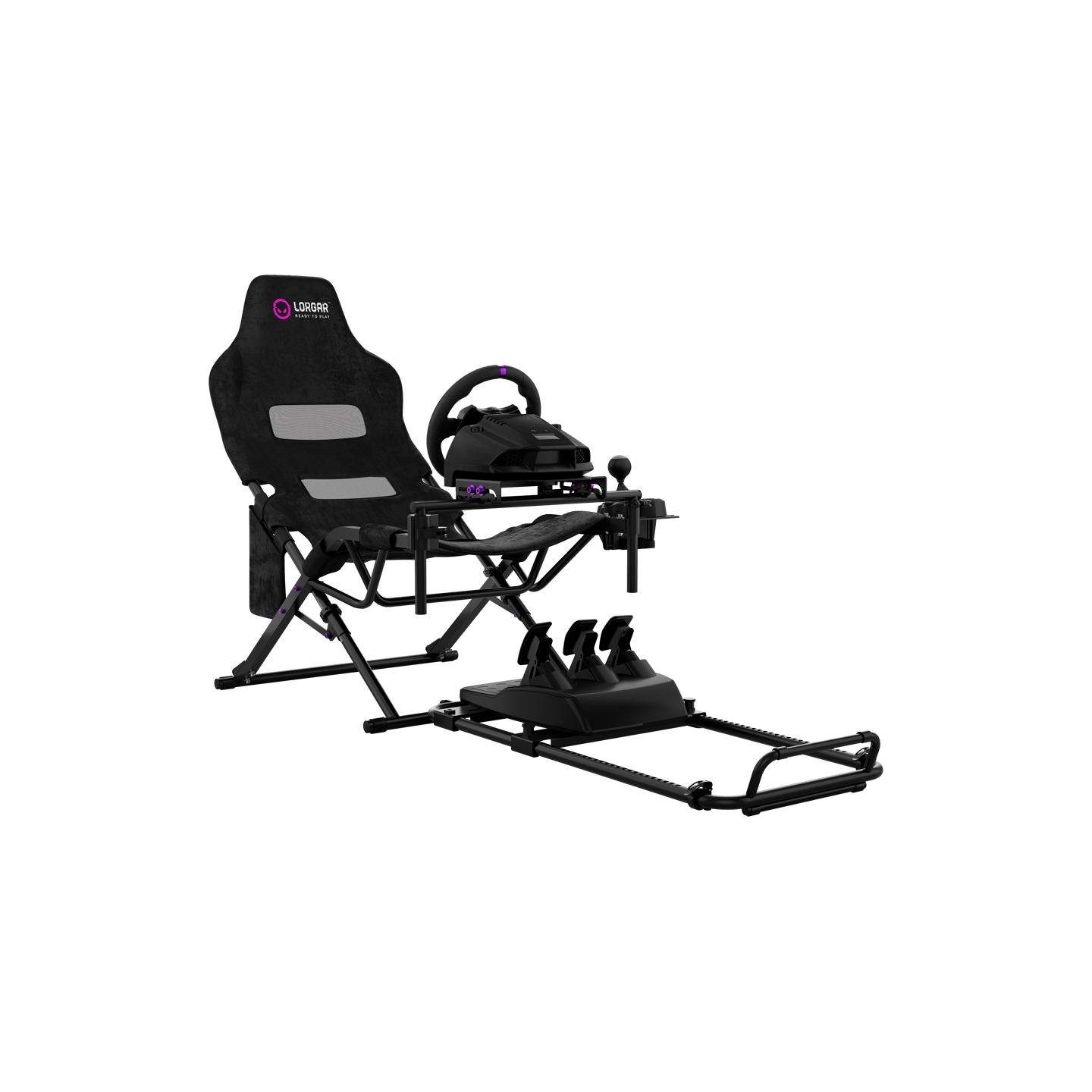 Lorgar FLEX RAF1, Sim Racing Cockpit Advanced, Foldable, 150x72x113 cm-playing, 38x72x126cm-folded, Black