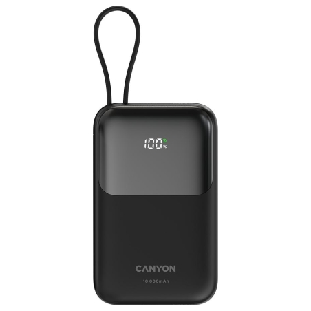 Canyon power bank OnPower 101 built-in cable 10000 mAh PD22.5W Black