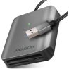 Axagon Aluminum high-speed USB-A 3.2 Gen 1 memory card reader. 3 slots, UHS-II.