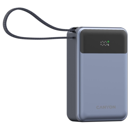 Canyon power bank OnPower 600 built-in cable 20000 mAh PD65W Dark Grey