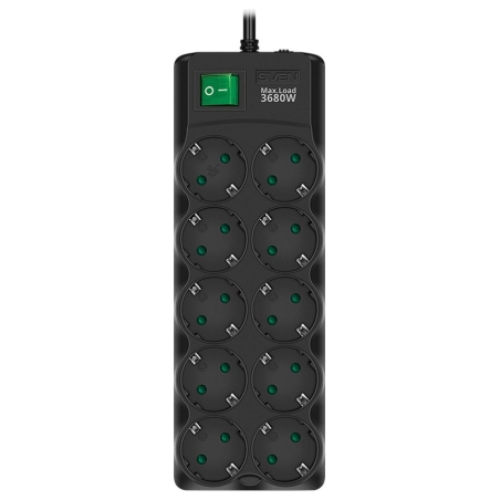 Sven Surge Protector SVEN  SF-10E-16 1,8 m, 16A, 3.6kW, (10 sockets with children protection), black