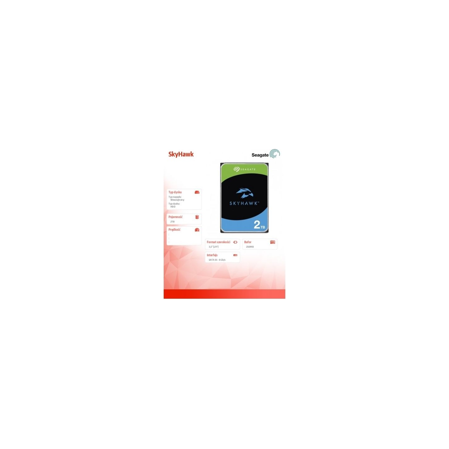Seagate HDD SkyHawk Surveillance (3.5''/2TB/SATA 6Gb/s/rpm 5400)