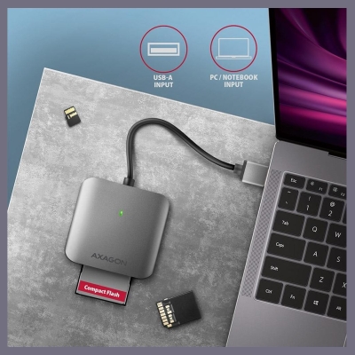 Axagon CRE-S3 External card reader USB-A 3.2 Gen 1, 3-slot & lun SD/microSD/CF, UHS-II