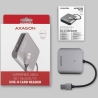 Axagon Aluminum high-speed USB-A 3.2 Gen 1 memory card reader. 3 slots, UHS-II.