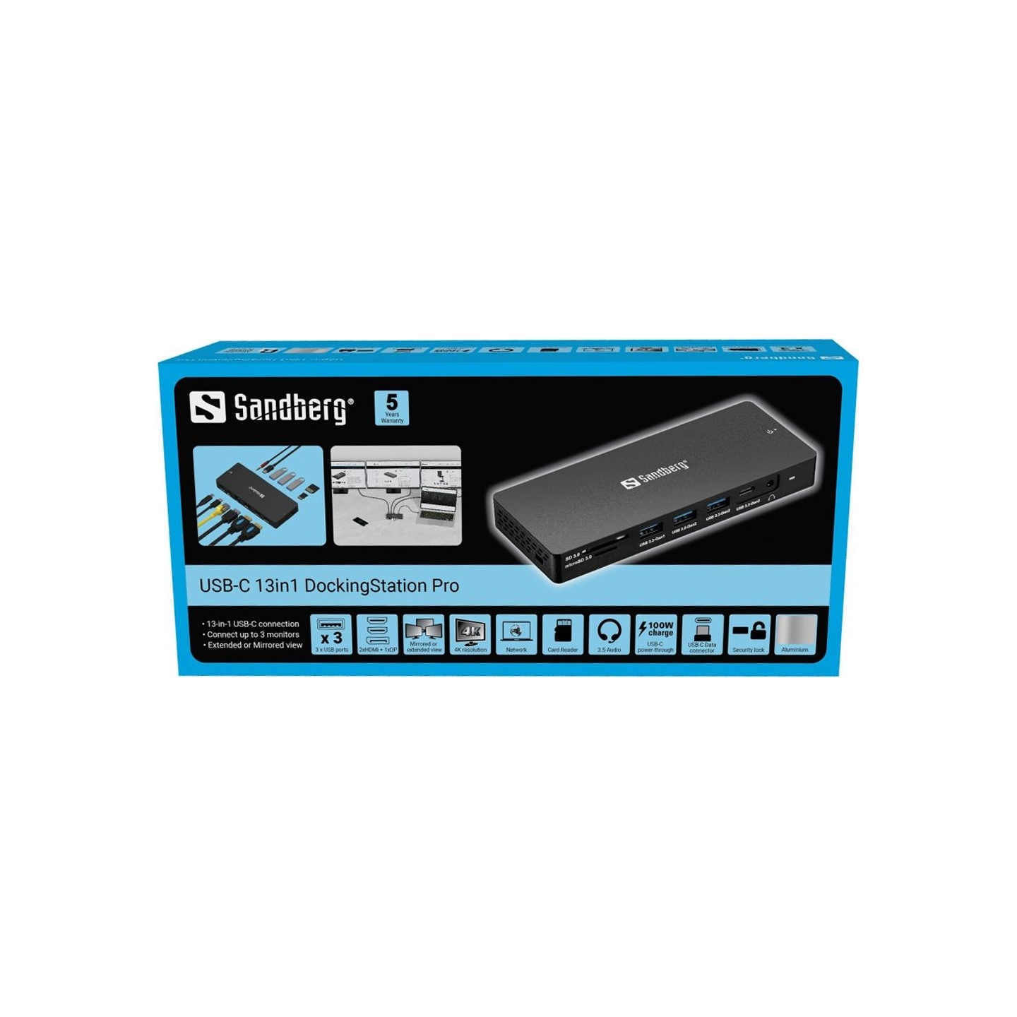 Sandberg 136-61 USB-C 13in1 DockingStation Pro