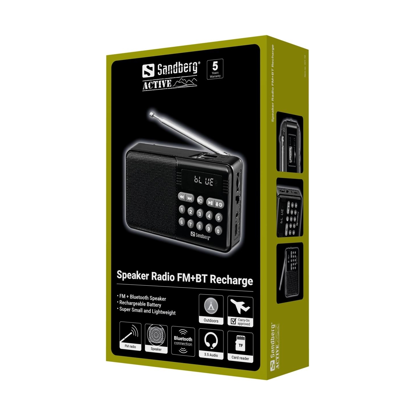 Sandberg 421-18 Speaker Radio FM+BT Recharge