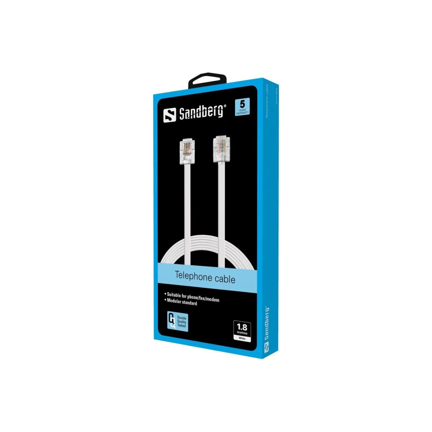Sandberg 500-60 Telephone RJ11-RJ11 1.8 m, 6P4C