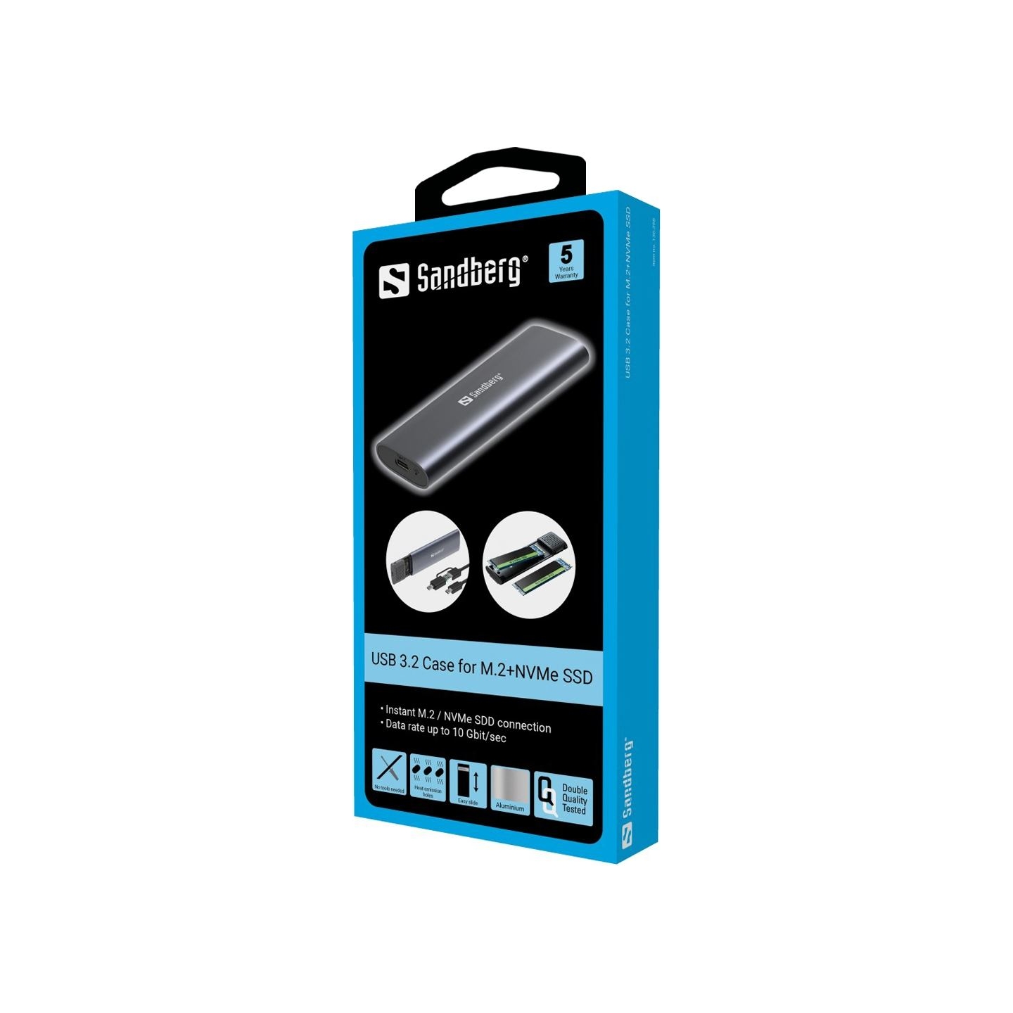 Sandberg 136-39 USB 3,2 Case for M.2+NVMe SSD