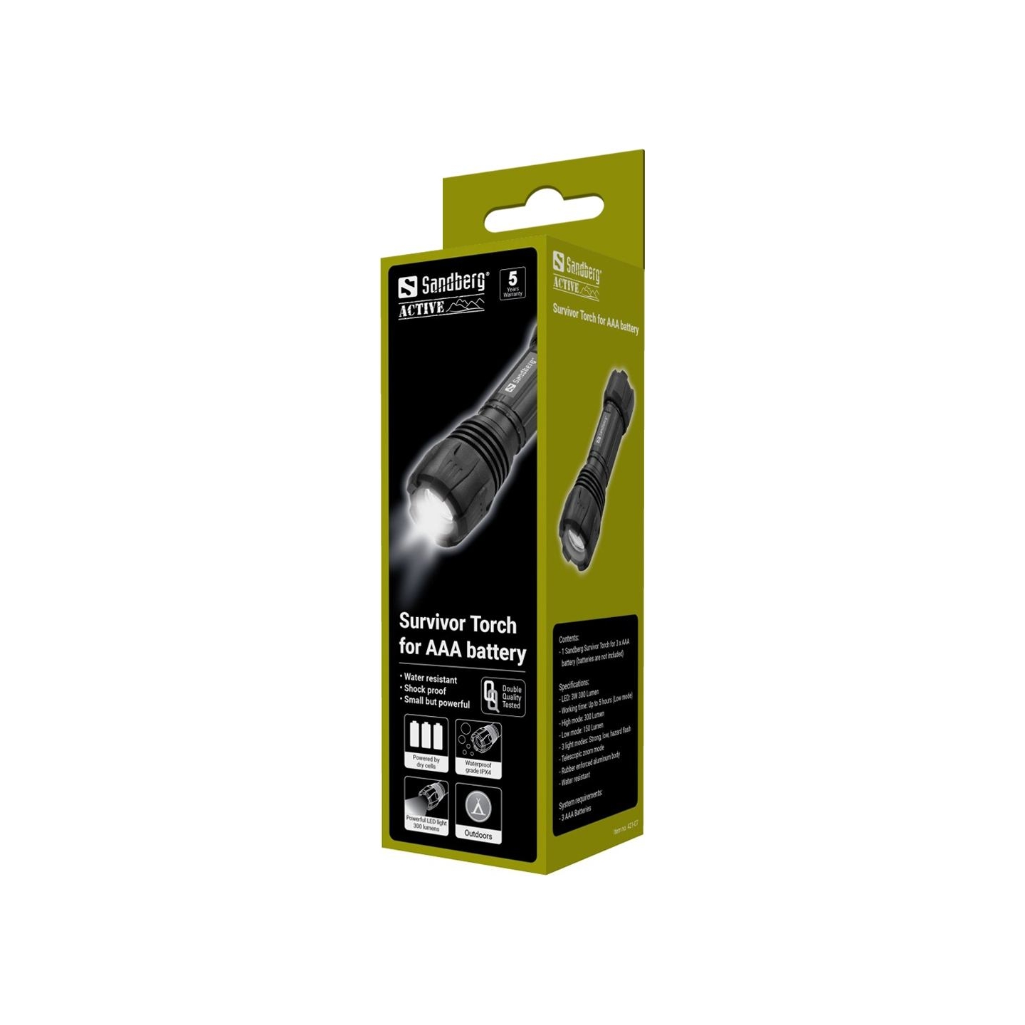 Sandberg 421-07 Survivor Torch for AAA battery