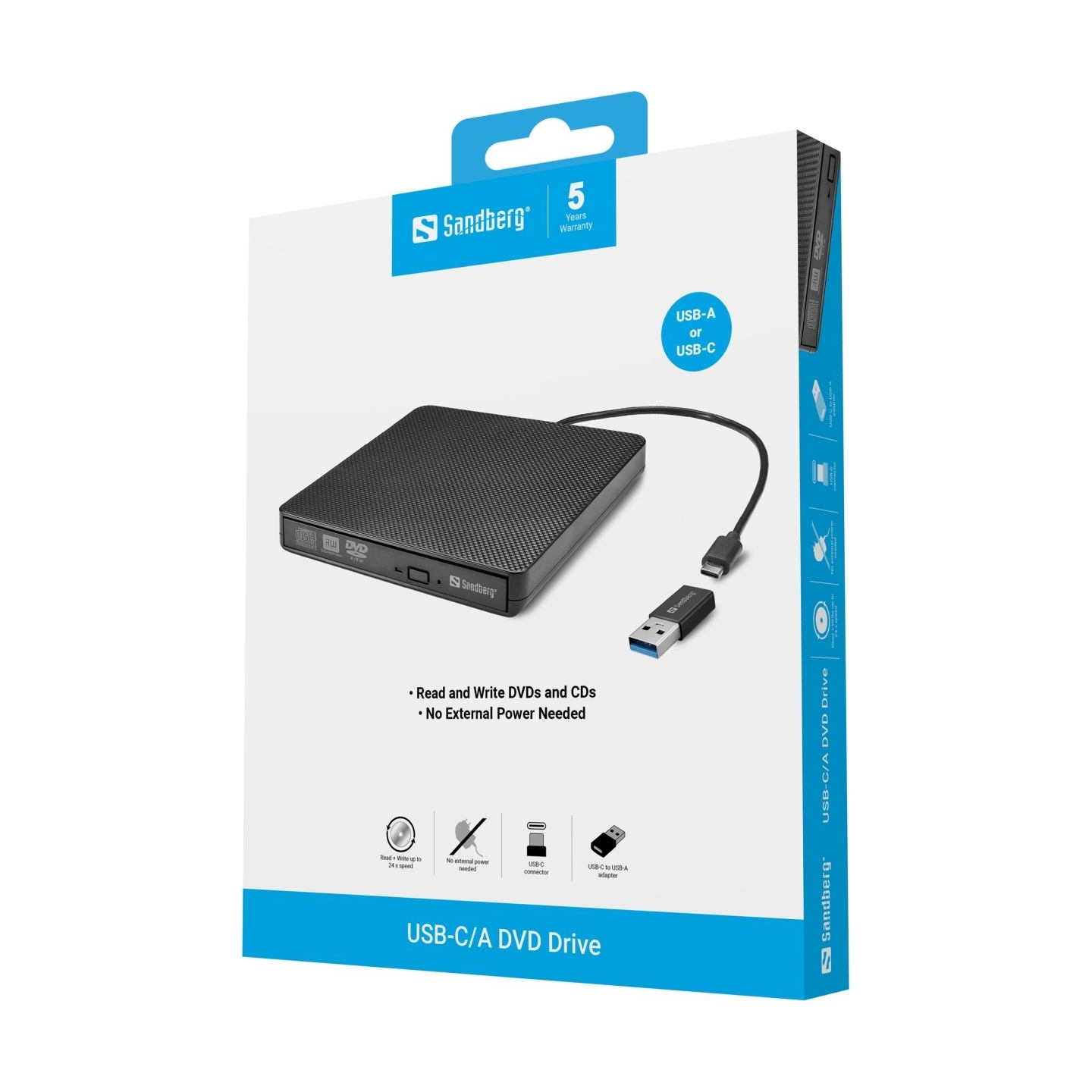Sandberg 136-62 USB-C/A DVD Drive