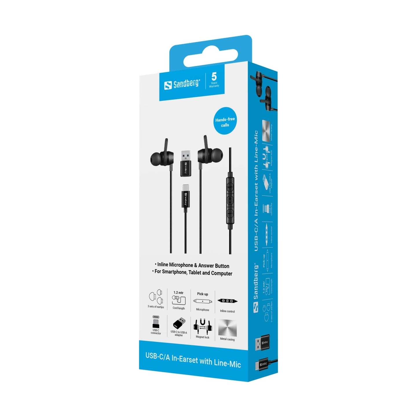 Sandberg 126-50 USB-C/A In-Earset with LineMic