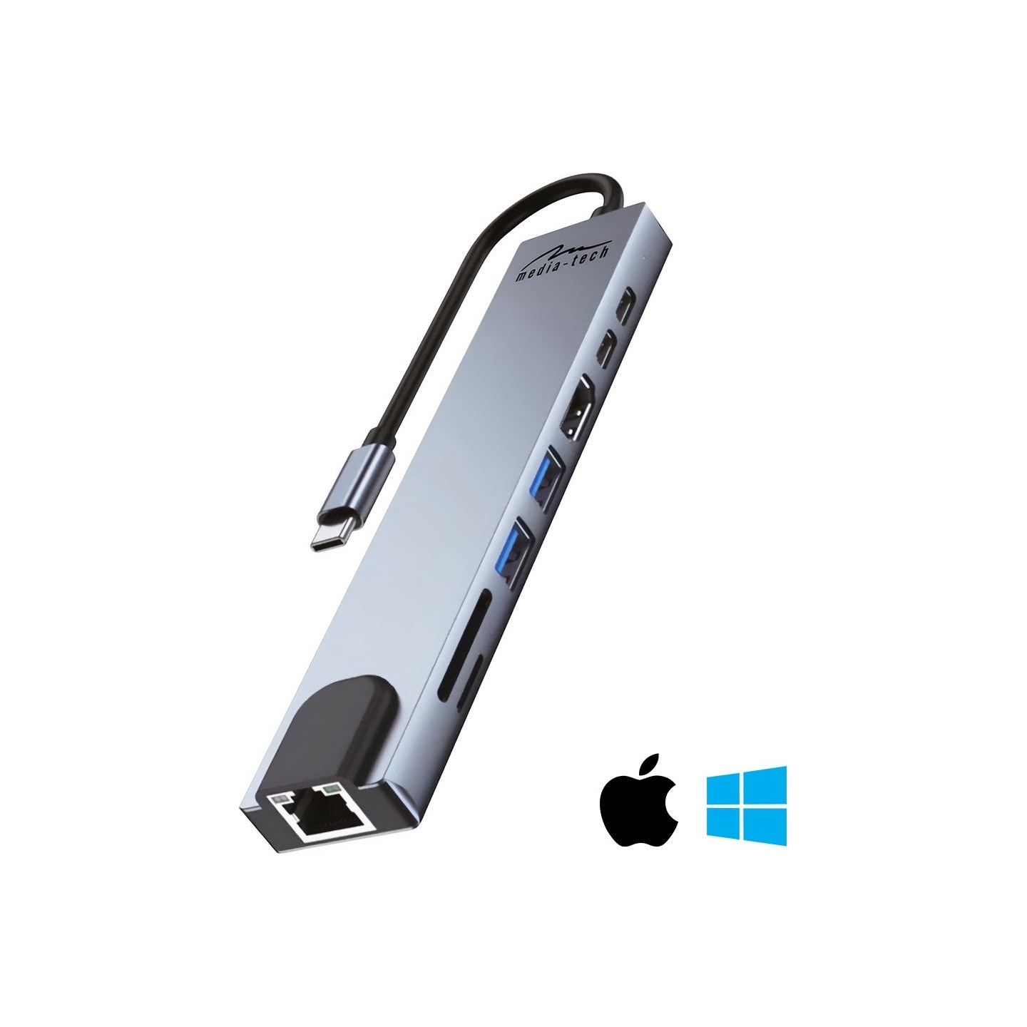 Media-Tech MT5046 8in1 USB-C LAN HUB PRO
