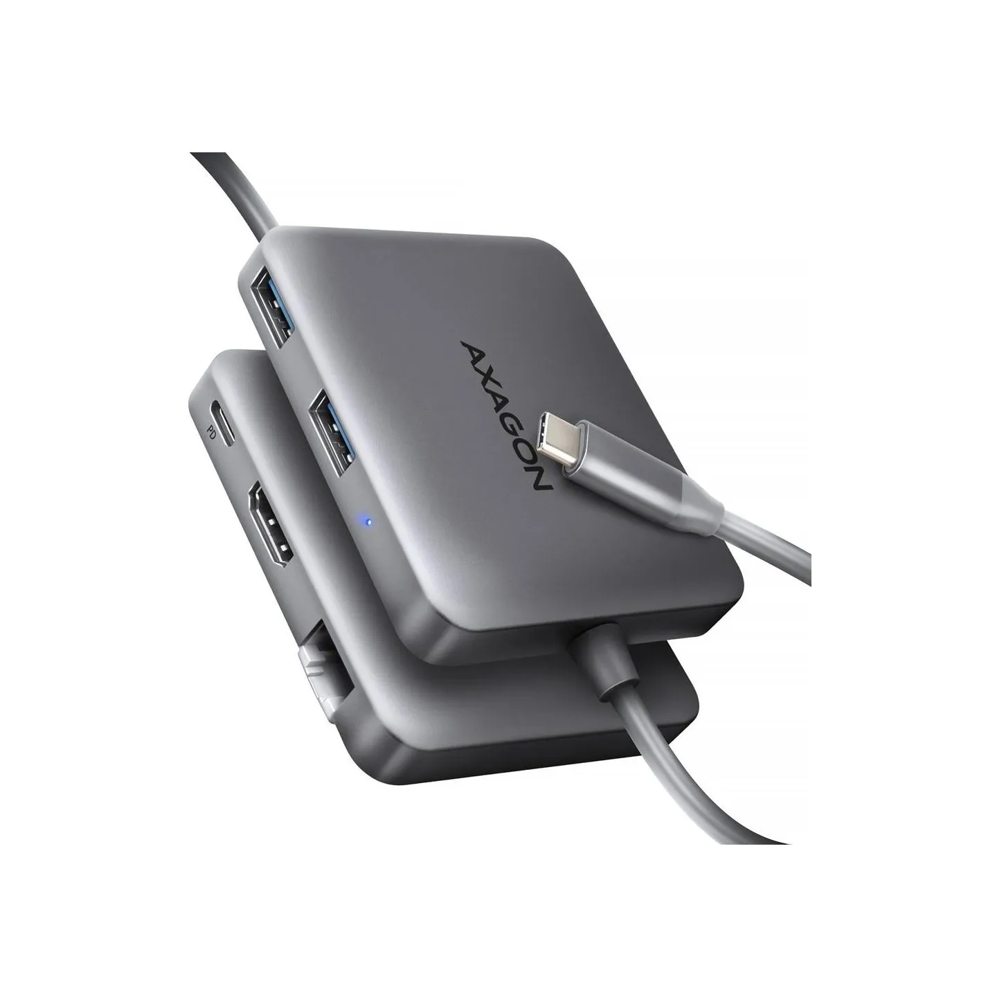 Axagon HMC-5HL 2xUSB-A 4K HDMI GLAN PD100W USB-C 15cm