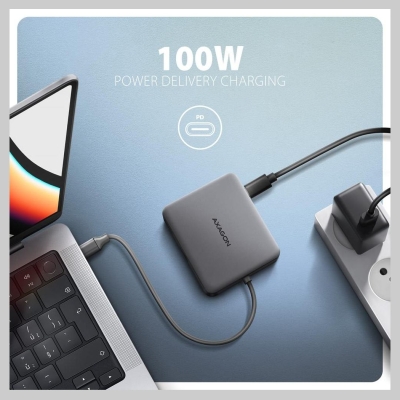 Axagon HMC-5HL 2xUSB-A 4K HDMI GLAN PD100W USB-C 15cm