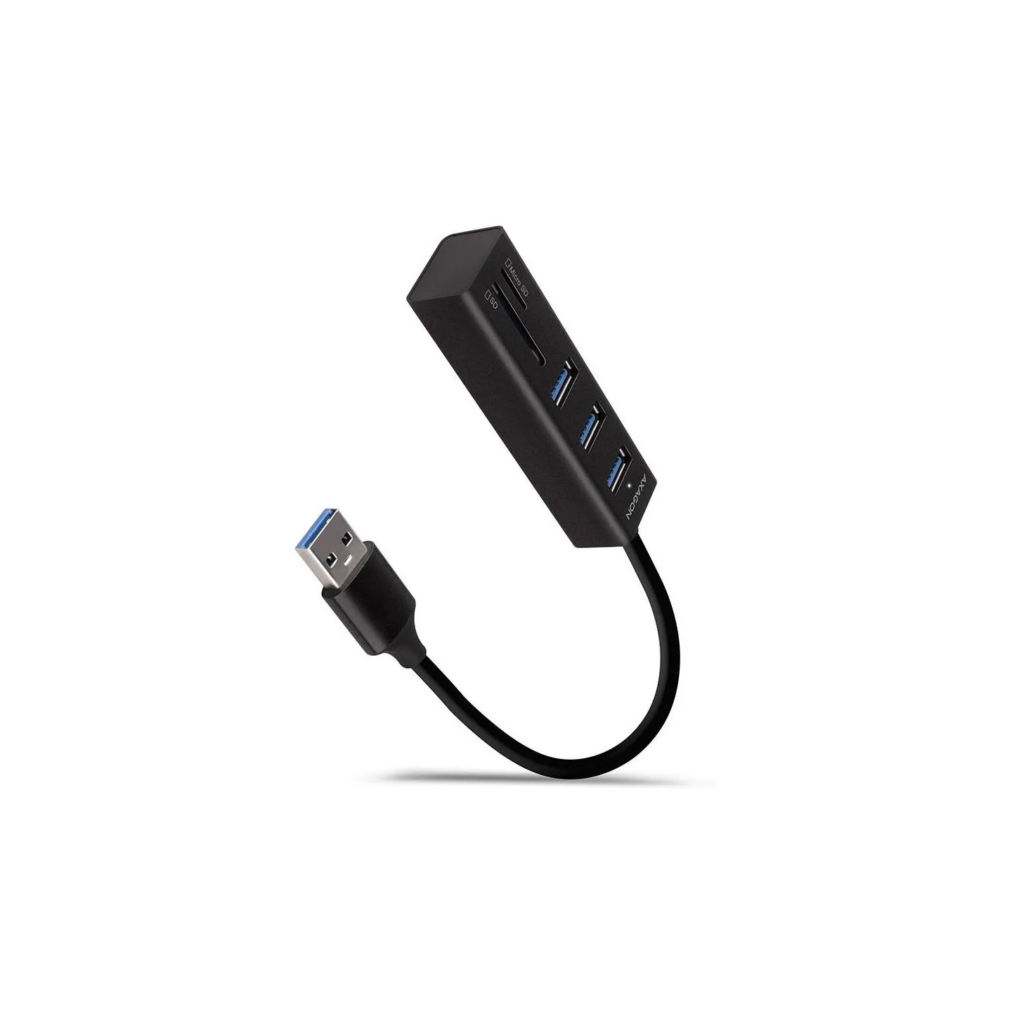 Axagon HMA-CR3A 3x USB-A + SD/microSD, USB3.2 Gen 1 hub, metal, 20cm USB-A cable