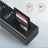 Axagon HMA-CR3A 3x USB-A + SD/microSD, USB3.2 Gen 1 hub, metal, 20cm USB-A cable