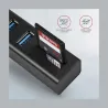 Axagon HMA-CR3A 3x USB-A + SD/microSD, USB3.2 Gen 1 hub, metal, 20cm USB-A cable
