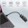 Axagon HMA-CR3A 3x USB-A + SD/microSD, USB3.2 Gen 1 hub, metal, 20cm USB-A cable