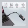 Axagon HMA-CR3A 3x USB-A + SD/microSD, USB3.2 Gen 1 hub, metal, 20cm USB-A cable