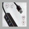Axagon HMA-CR3A 3x USB-A + SD/microSD, USB3.2 Gen 1 hub, metal, 20cm USB-A cable