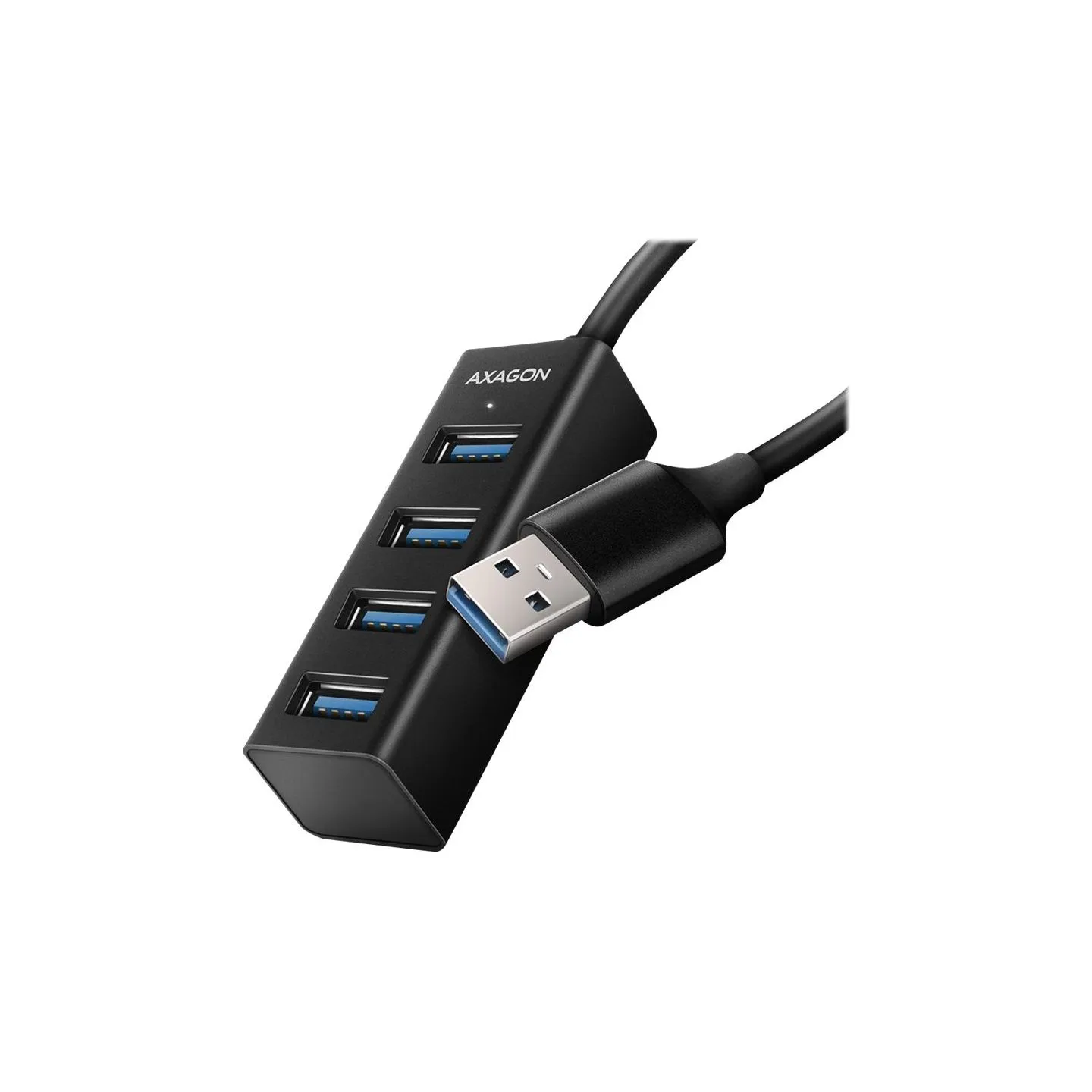 Axagon HUE-M1A 4x USB3.2 Gen 1 MINI hub, metal, 20cm USB-A cable