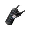 Axagon HUE-M1A 4x USB3.2 Gen 1 MINI hub, metal, 20cm USB-A cable