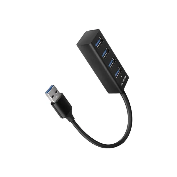 Axagon HUE-M1A 4x USB3.2 Gen 1 MINI hub, metal, 20cm USB-A cable
