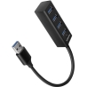Axagon HUE-M1A 4x USB3.2 Gen 1 MINI hub, metal, 20cm USB-A cable