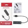 Axagon HUE-M1A 4x USB3.2 Gen 1 MINI hub, metal, 20cm USB-A cable