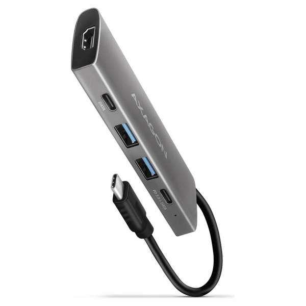 Axagon HMC-5G21 2x USB-A + 2x USB-C + HDMI 4K/30Hz, USB-C 3.2 Gen 2 10Gbps hub, PD 60W, 13cm USB-C cable