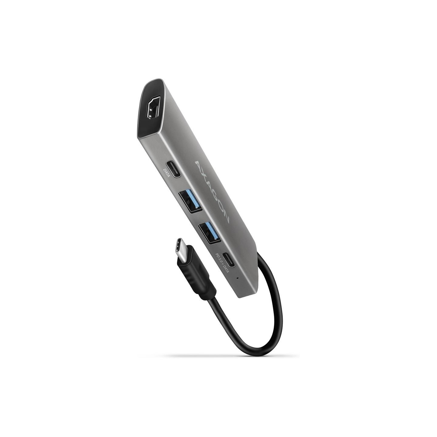 Axagon HMC-5G21 2x USB-A + 2x USB-C + HDMI 4K/30Hz, USB-C 3.2 Gen 2 10Gbps hub, PD 60W, 13cm USB-C cable