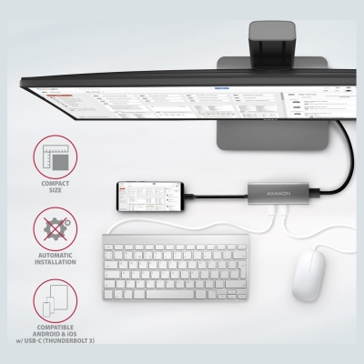 Axagon HMC-5G21 10Gbps hub 5in 1 HDMI + 2x USB-A/USB-C