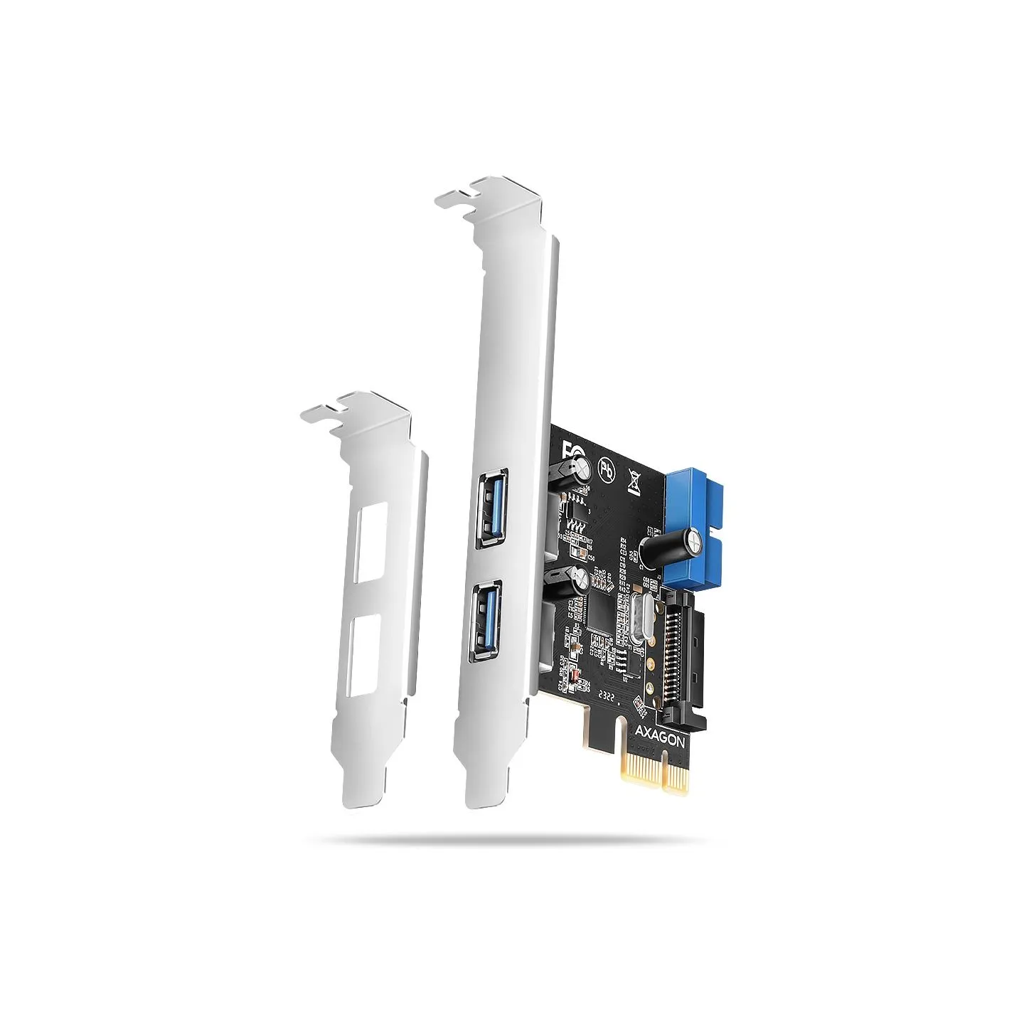 Axagon PCEU-232RS PCIe card - 2+2x USB 5Gbps port, SATA power, Renesas PD720201, SP & LP