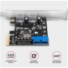Axagon PCEU-232RS PCIe card - 2+2x USB 5Gbps port, SATA power, Renesas PD720201, SP & LP