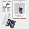 Axagon PCEU-232RS PCIe card - 2+2x USB 5Gbps port, SATA power, Renesas PD720201, SP & LP
