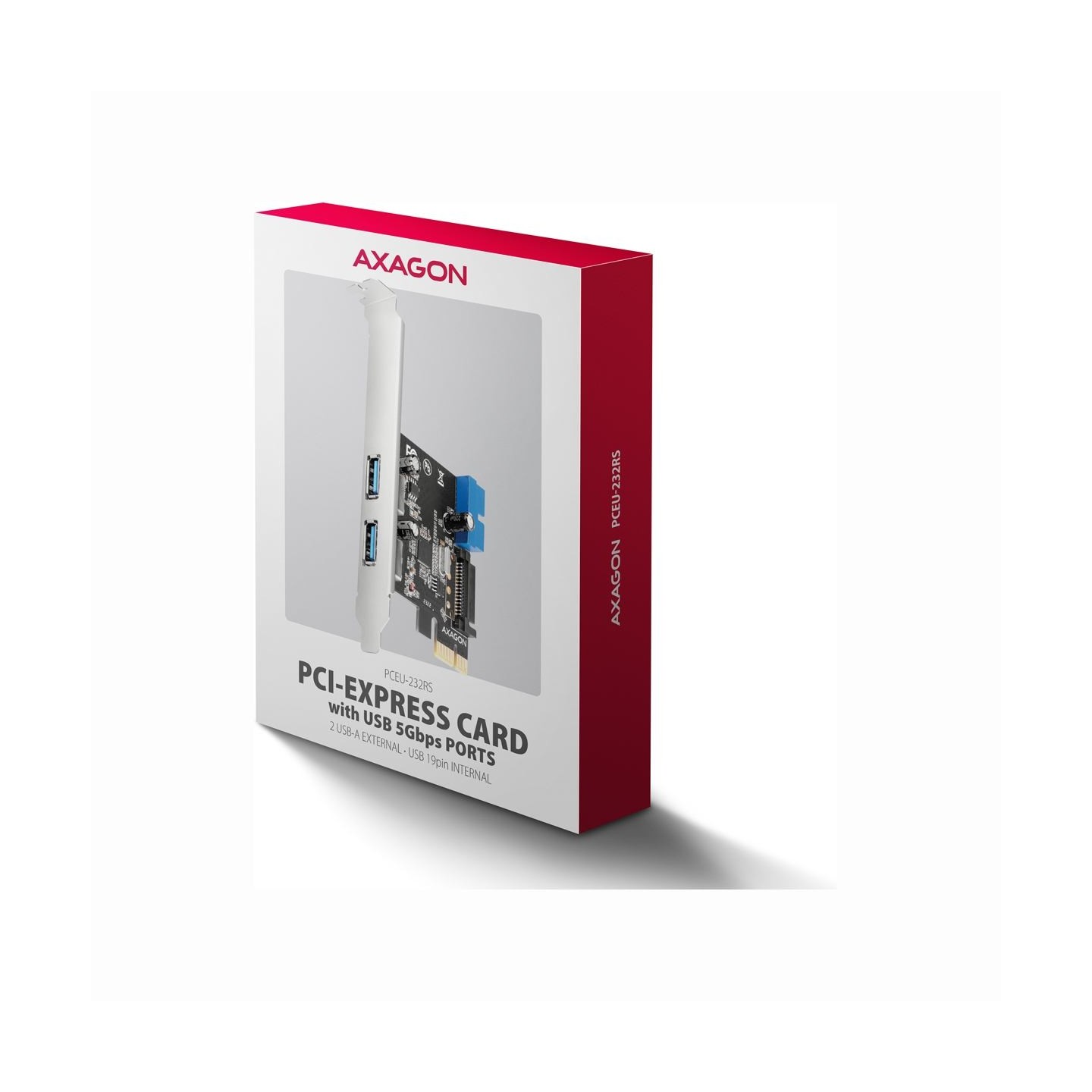 Axagon PCEU-232RS PCIe card - 2+2x USB 5Gbps port, SATA power, Renesas PD720201, SP & LP