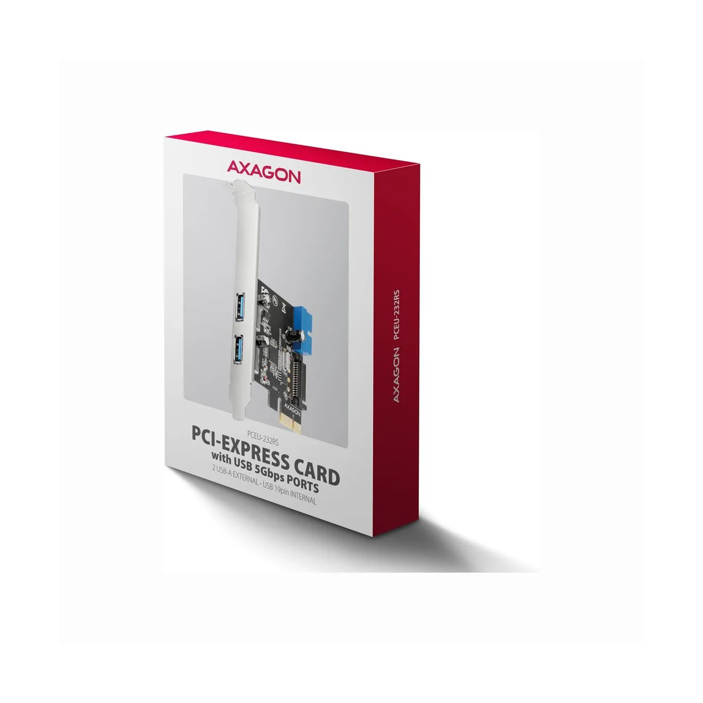Axagon PCEU-232RS PCIe card - 2+2x USB 5Gbps port, SATA power, Renesas PD720201, SP & LP
