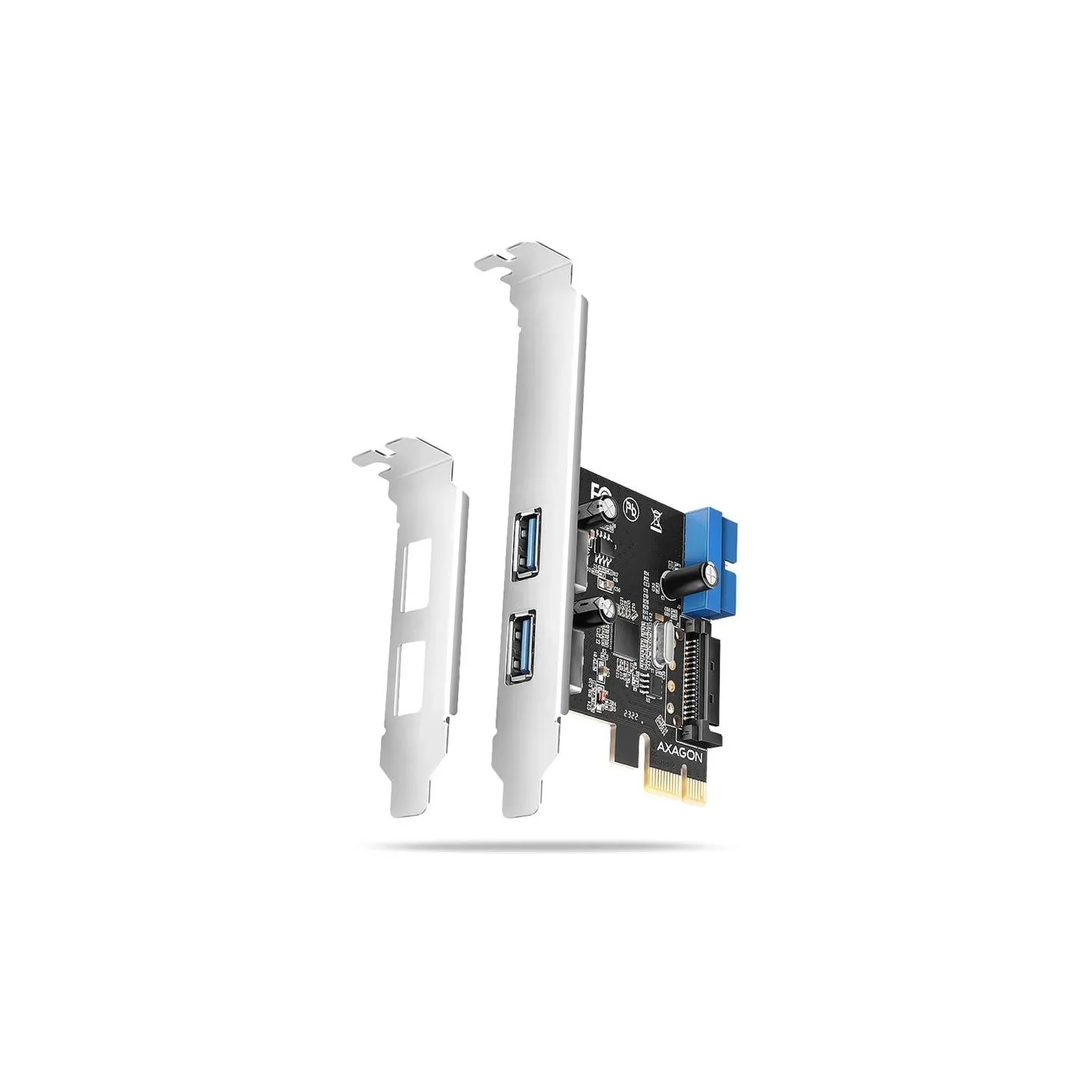 Axagon PCEU-232RS PCIe card - 2+2x USB 5Gbps port, SATA power, Renesas PD720201, SP & LP