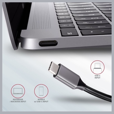 Axagon Hub HMC-5 2x USB-A, HDMI, SD/microSD, USB 3.2 Gen 1, PD 100W, 20cm USB-C cable